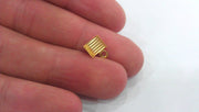 10 Pcs Gold Plated Brass Cord Ends, Findings G13921