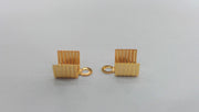 10 Pcs Gold Plated Brass Cord Ends, Findings G13921