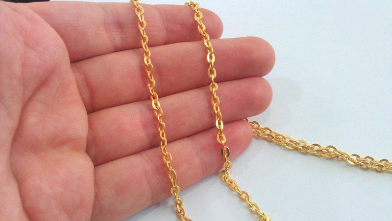 Gold Plated Chain 1 Meter - 3.3 Feet  (6x4 mm) G17445