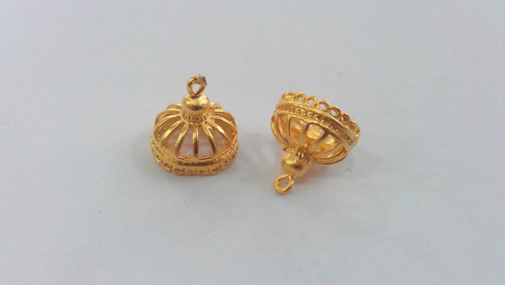 2 Gold Charms Gold Plated Brass   G612