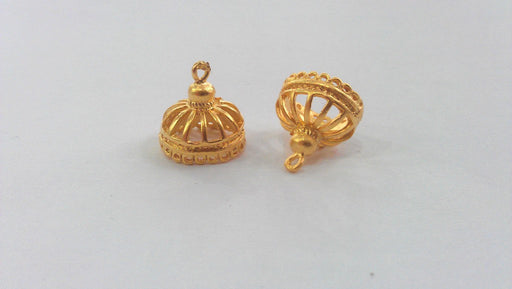 2 Gold Charms Gold Plated Brass   G612