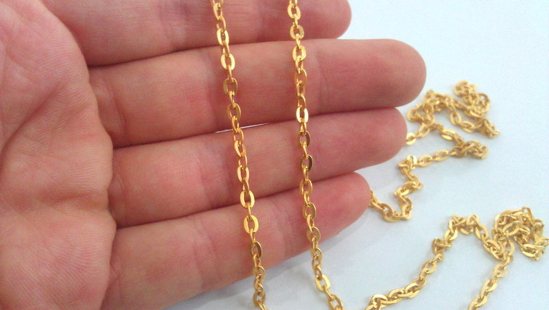 Gold Plated Chain 1 Meter - 3.3 Feet  (6x4 mm) G17445