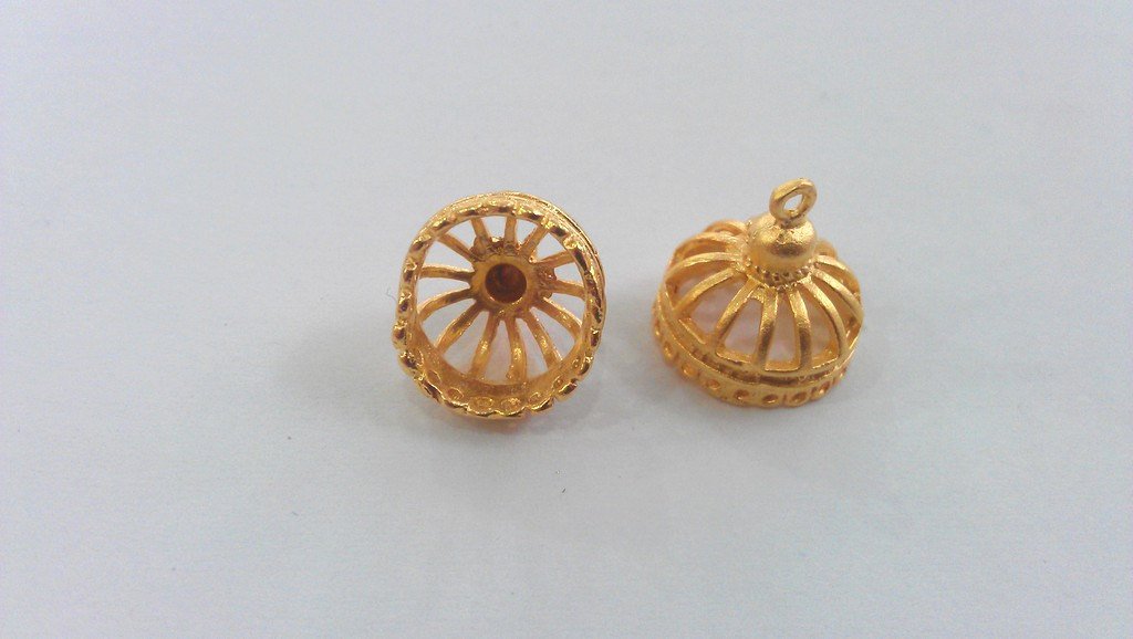 2 Gold Charms Gold Plated Brass   G612