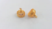 2 Gold Charms Gold Plated Brass   G612