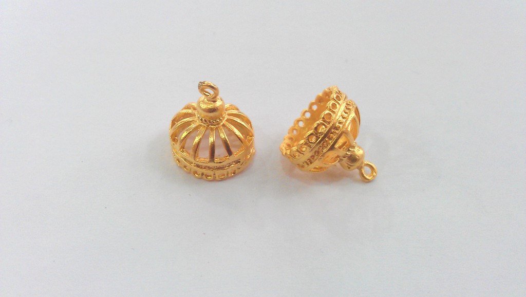 2 Gold Charms Gold Plated Brass   G612