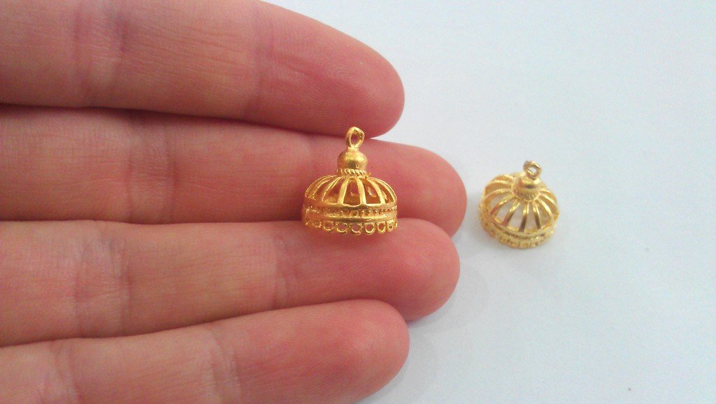 2 Gold Charms Gold Plated Brass   G612