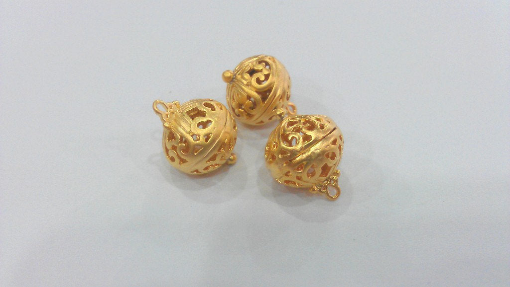 2 Pcs Gold Plated Brass Charms G9855