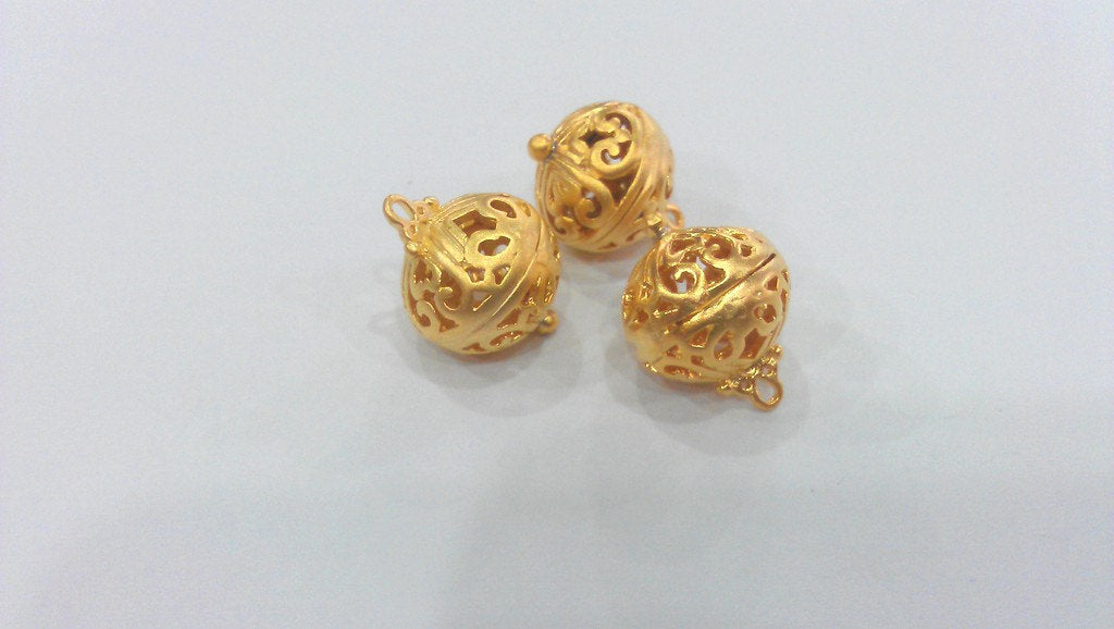 2 Pcs Gold Plated Brass Charms G9855