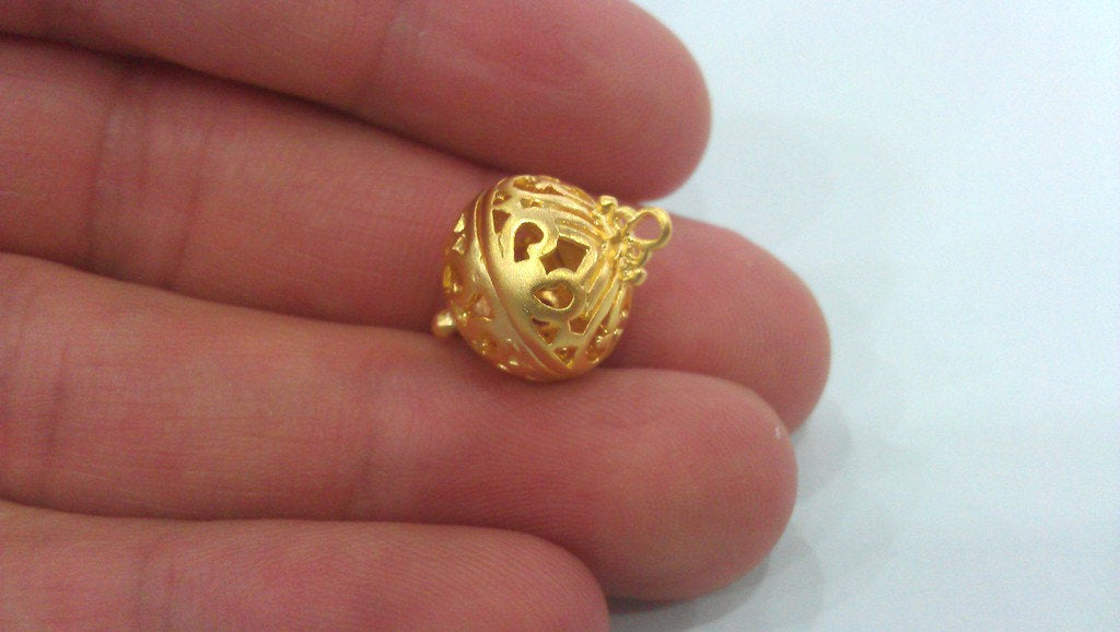 5 Pcs Gold Plated  Brass Ball Charms,Pendant  G9855