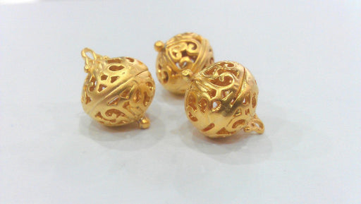 5 Pcs Gold Plated  Brass Ball Charms,Pendant  G9855
