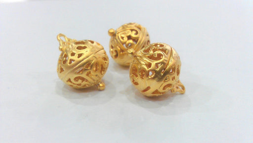 2 Pcs Gold Plated Brass Charms G9855