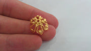 2 Gold Cones, Caps  Findings , Gold Plated Brass G9870