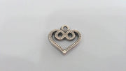 4 Heart Charm Antique Silver Plated Metal Charms  G10971