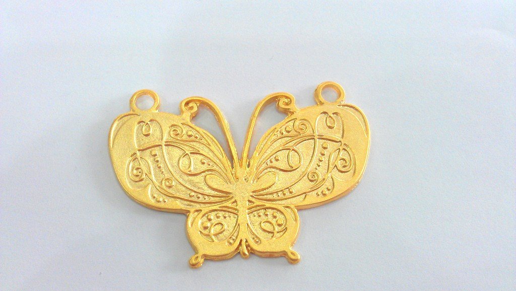 Gold Pendant Butterfly Pendant Gold Plated Pendant (60x40 mm.)   G16740