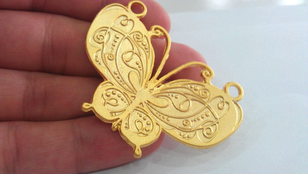 Gold Pendant Butterfly Pendant Gold Plated Pendant (60x40 mm.)   G16740