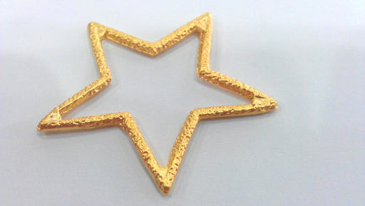 2 Star Pendants Gold Plated Metal (41 mm)  G11212