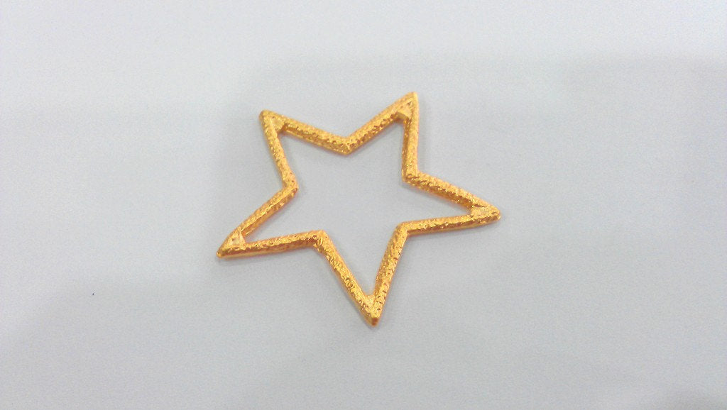 2 Star Pendants Gold Plated Metal (41 mm)  G11212