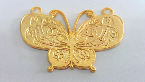 Gold Pendant Butterfly Pendant Gold Plated Pendant (60x40 mm.)   G16740