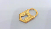 2 Pcs (31x19 mm) Gold Plated Metal Lock Charms,Pendant  G646