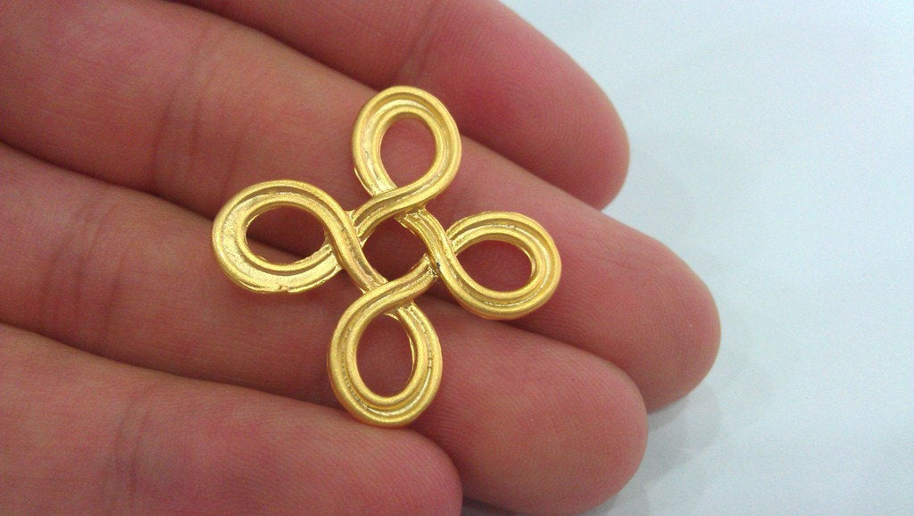 2 Gold Plated Connector Pendant (32 mm) G9571