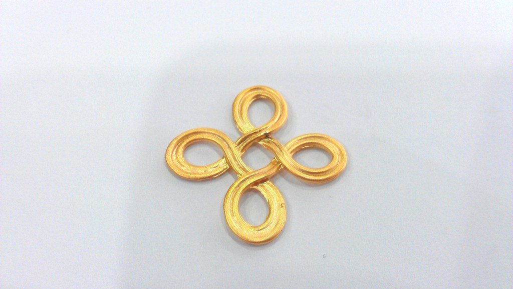 2 Gold Plated Connector Pendant (32 mm) G9571