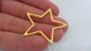 2 Star Pendants Gold Plated Metal (41 mm)  G11212