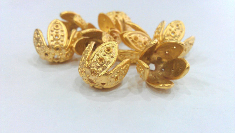 2 Cone Findings , Gold Plated Brass (13x14 mm)  G13938