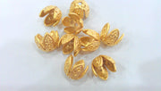 2 Cone Findings , Gold Plated Brass (13x14 mm)  G13938