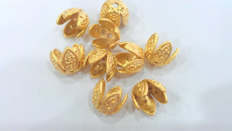 2 Cone Findings , Gold Plated Brass (13x14 mm)  G13938