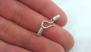 4 Antique Silver Plated Brass Hook Clasp, Fold Over Crimp Heads,Connector ,Findings,Pendant  G12933