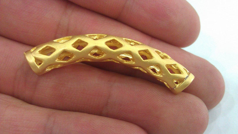 Gold Plated   Tube Pendant    G661
