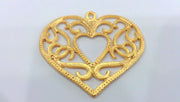 Heart Pendant Gold Plated Metal 43x46 mm  G9816