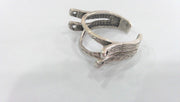 3 Antique Silver Plated Brass Adjustable  Ring,Findings 3 Pcs  G667
