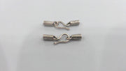4 Antique Silver Plated Brass Hook Clasp, Fold Over Crimp Heads,Connector ,Findings,Pendant  G12933