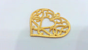 Heart Pendant Gold Plated Metal 43x46 mm  G9816