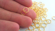 20 Pcs (8 mm) Gold Plated Brass   jump , Findings G674
