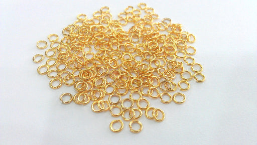 500 Gold jumpring Findings Gold Plated Brass  jumpring , Findings 100 Pcs (4 mm) G9468