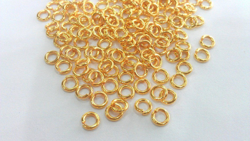 50 Gold Plated Brass Strong jumpring , Findings 50 Pcs (5 mm) G12041