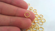 20 Gold Plated Brass Strong  jumprings , Findings 20 Pcs (8 mm) G15614