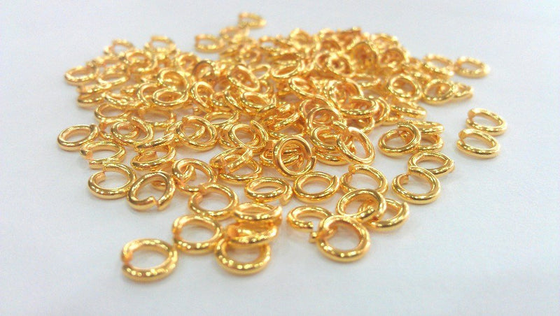 50 Gold Plated Brass Strong jumpring , Findings 50 Pcs (5 mm) G12041