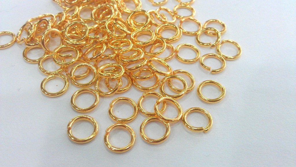 20 Pcs (8 mm) Shiny Gold jumpring 24k Gold Brass Strong jumpring Findings G15614