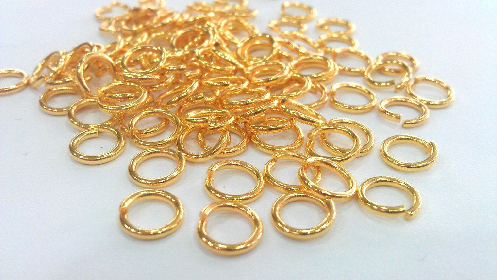 20 Gold Plated Brass Strong  jumprings , Findings 20 Pcs (8 mm) G15614