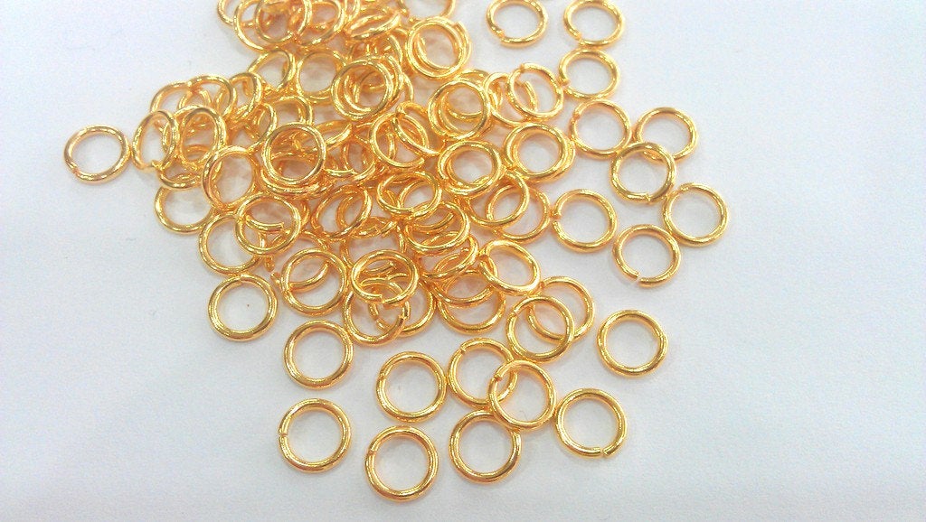 20 Pcs (8 mm) Shiny Gold jumpring 24k Gold Brass Strong jumpring Findings G15614