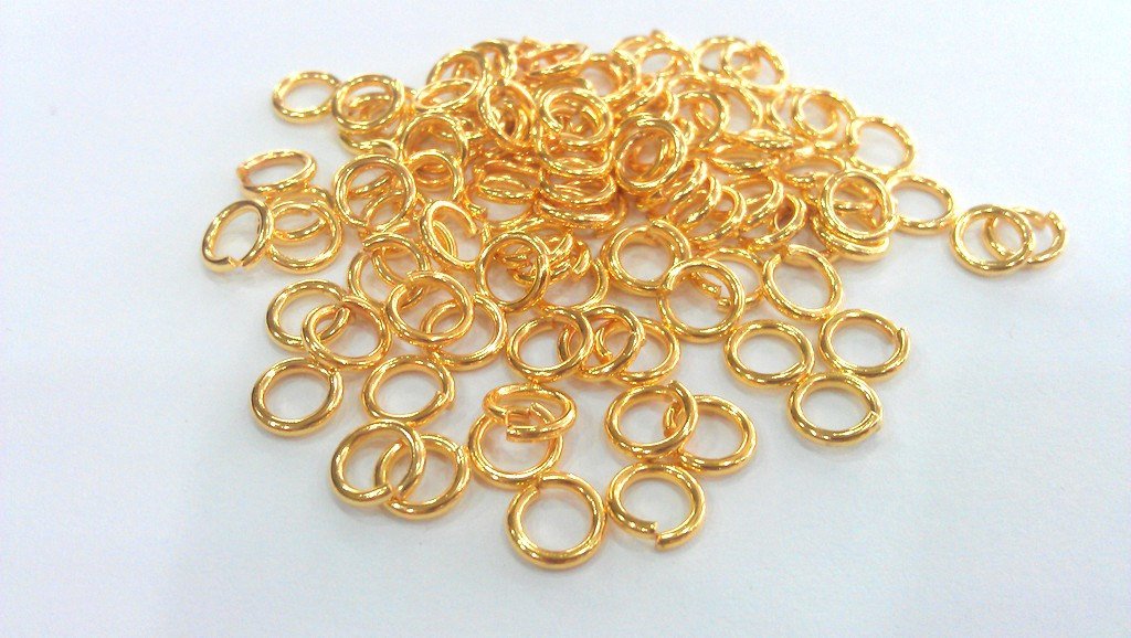 50 Gold Plated Brass Strong  jumpring ,Findings 50 Pcs (7 mm) G14567