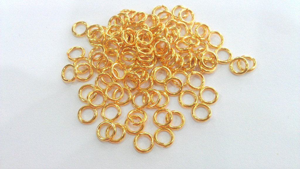 20 Pcs (7 mm) Gold Plated Brass Strong  jumpring ,Findings G14567