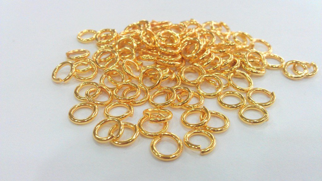 20 Pcs (7 mm) Gold Plated Brass Strong  jumpring ,Findings G14567