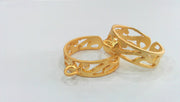 Adjustable Ring Base Blank with a Loop Setting   Findings , Gold Plated Brass G11916