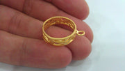 Adjustable Ring Base Blank with a Loop Setting   Findings , Gold Plated Brass G11916