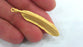 2 Feather Charm Gold Plated Brass Charms (45x8 mm.)  G686