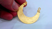 2 Gold Pendant Gold Plated Brass  Connector,Pendant  G9864